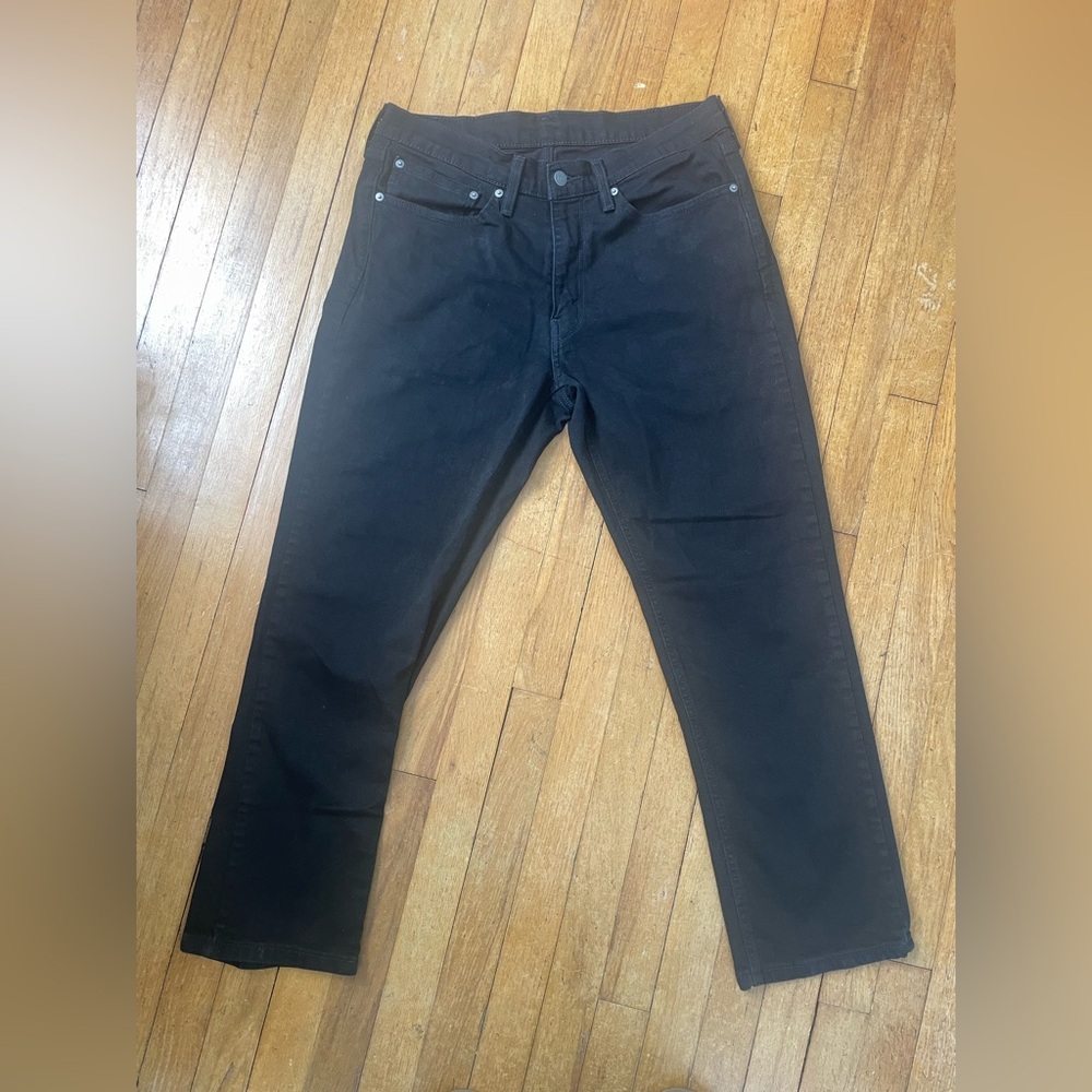 Levi's Men's Dark Black Straight Jeans
